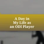 A Day in My Life as an ODI Player