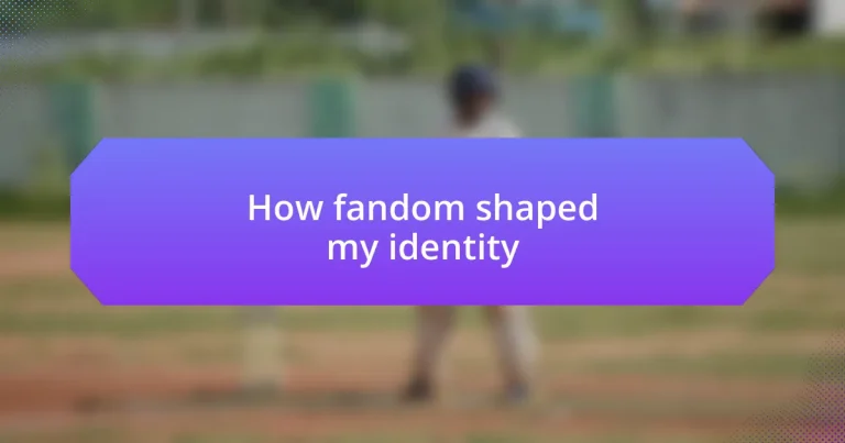 How fandom shaped my identity