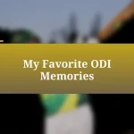 My Favorite ODI Memories