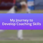 My Journey to Develop Coaching Skills