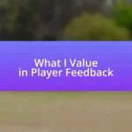 What I Value in Player Feedback