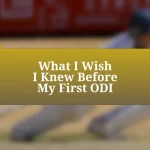 What I Wish I Knew Before My First ODI