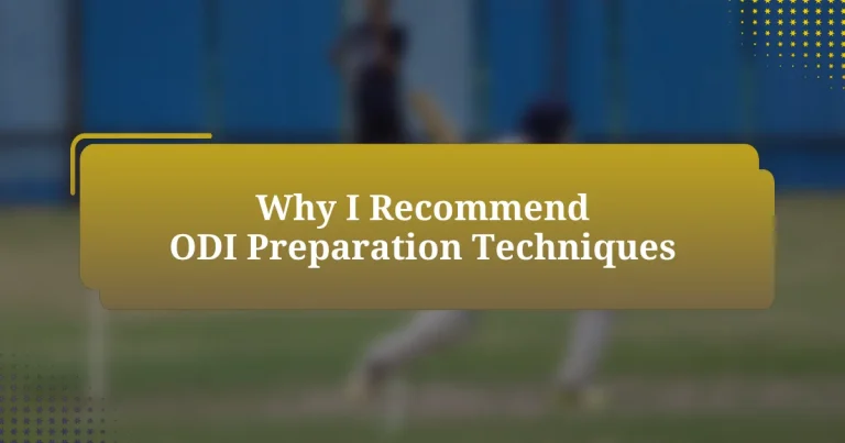 Why I Recommend ODI Preparation Techniques