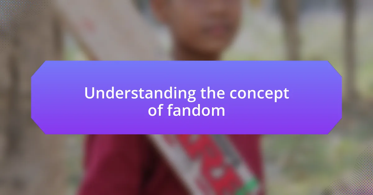 Understanding the concept of fandom