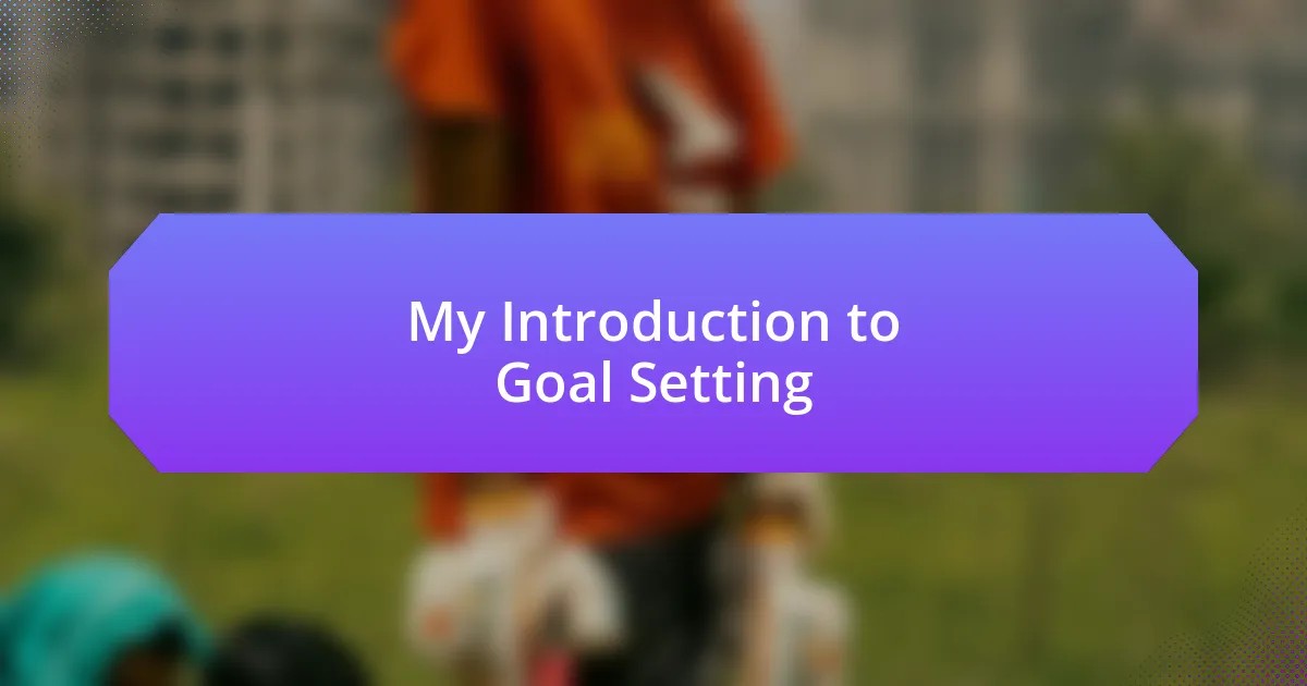 My Introduction to Goal Setting