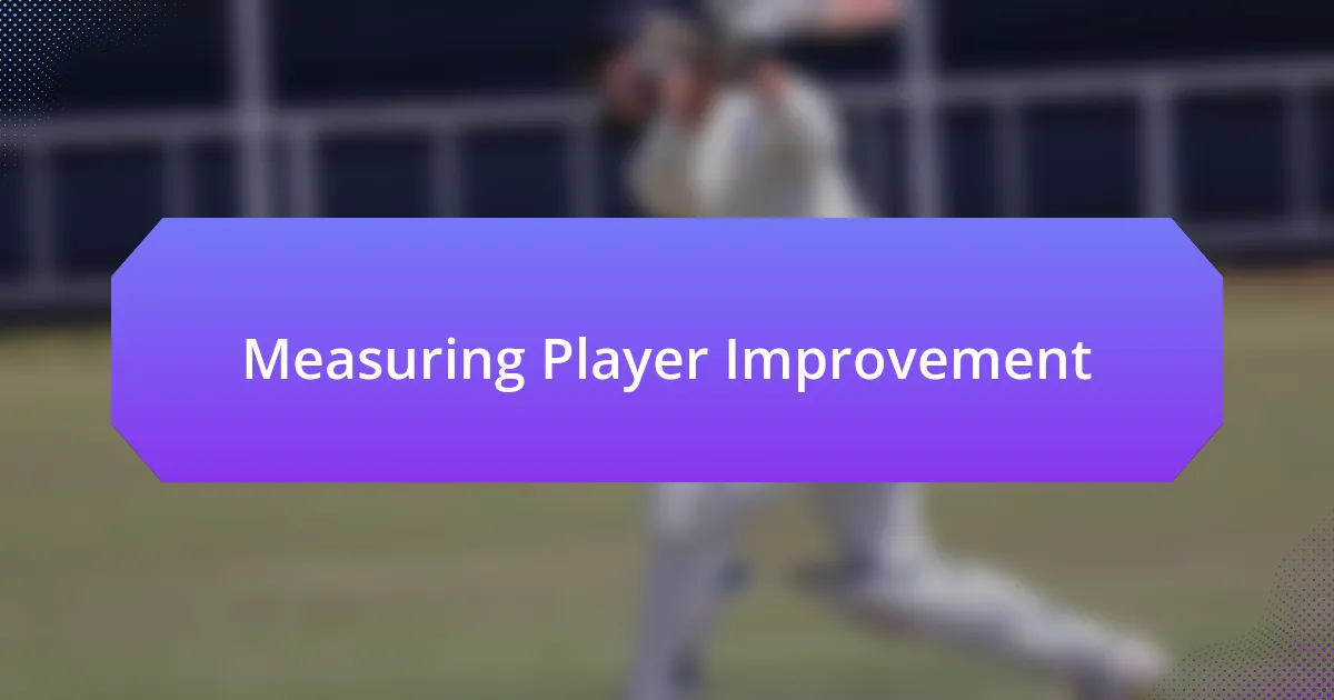 Measuring Player Improvement