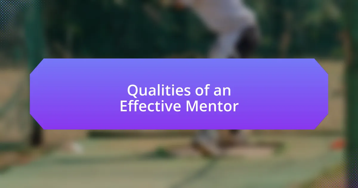 Qualities of an Effective Mentor