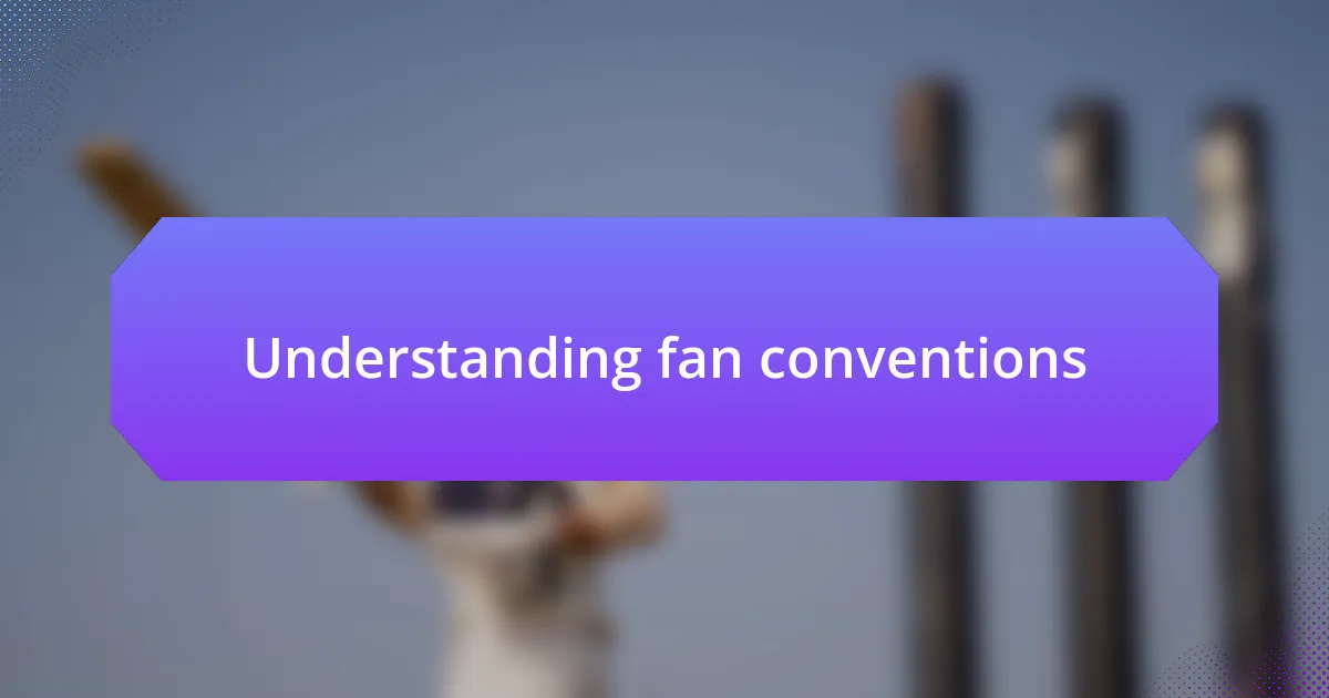 Understanding fan conventions